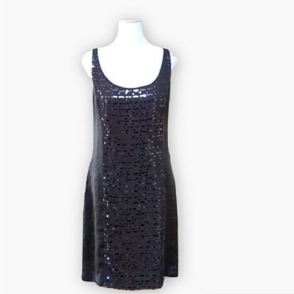 ❤️Last Chance Ann Taylor gray sleeveless sequined evening dress size 8 - Picture 1 of 14